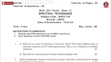 MSC 1ST SEM PC SPECTAL TECHNIQUES JAN 2023 | PTU