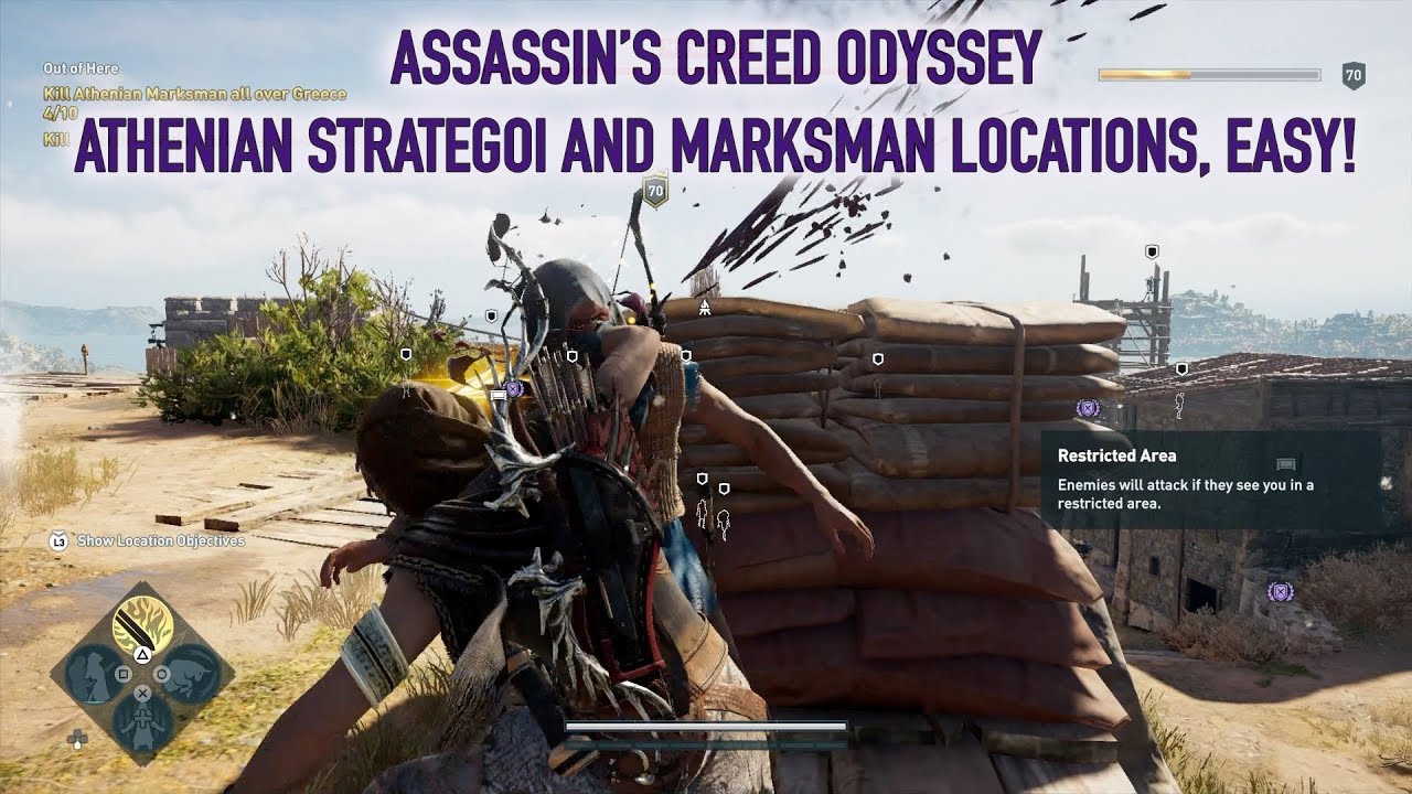 Adelaide halvkugle Afhængighed Assassin's Creed Odyssey - Athenian Strategoi, Marksman, Archers and  Leaders Locations Walkthrough. - YouTube