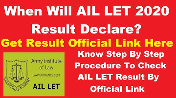 AIL LET 2020 Result (Released) - Know How To Check Your AIL LET 2020 Result By Official Link
