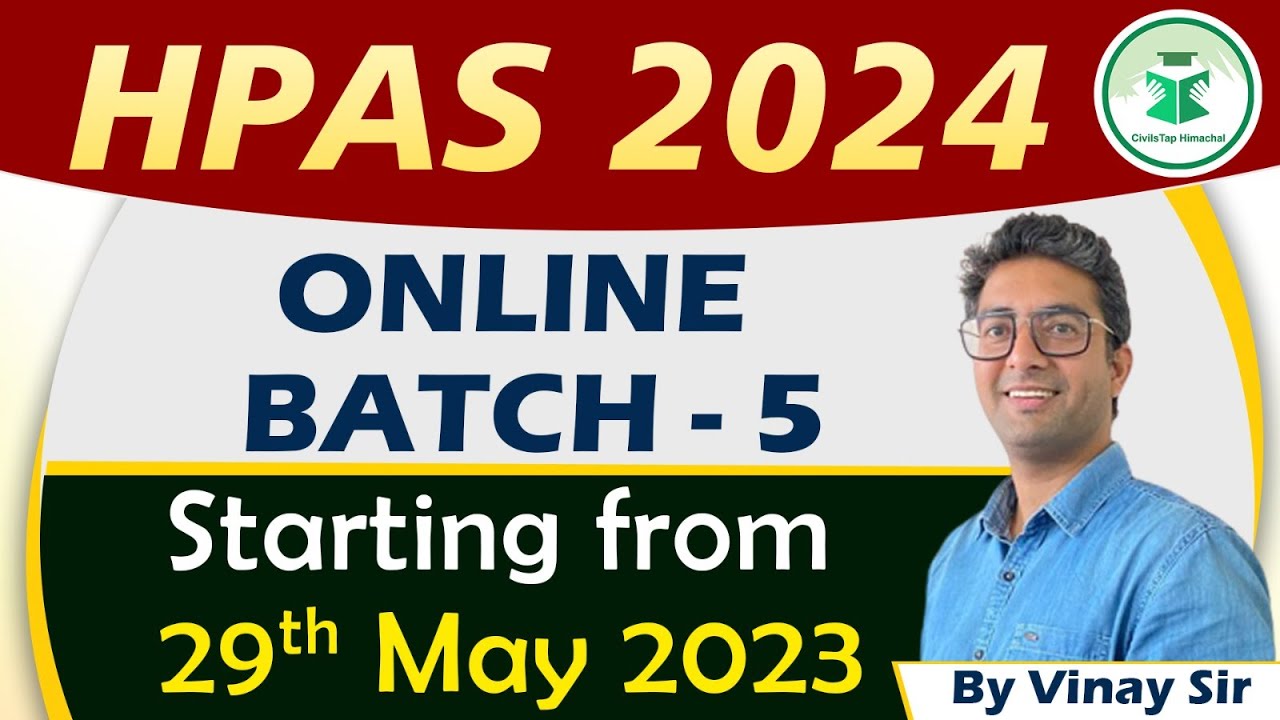 HPAS 2024 | Online Batch- 5 | Starting from 29th May 2023 | CivilsTap Himachal