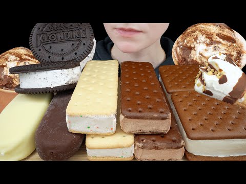 asmr-chocolate-ice-cream-*magnum-white-&-dark-chocolate,-sugar-cookie-sandwich,-klondike-&-drumstick