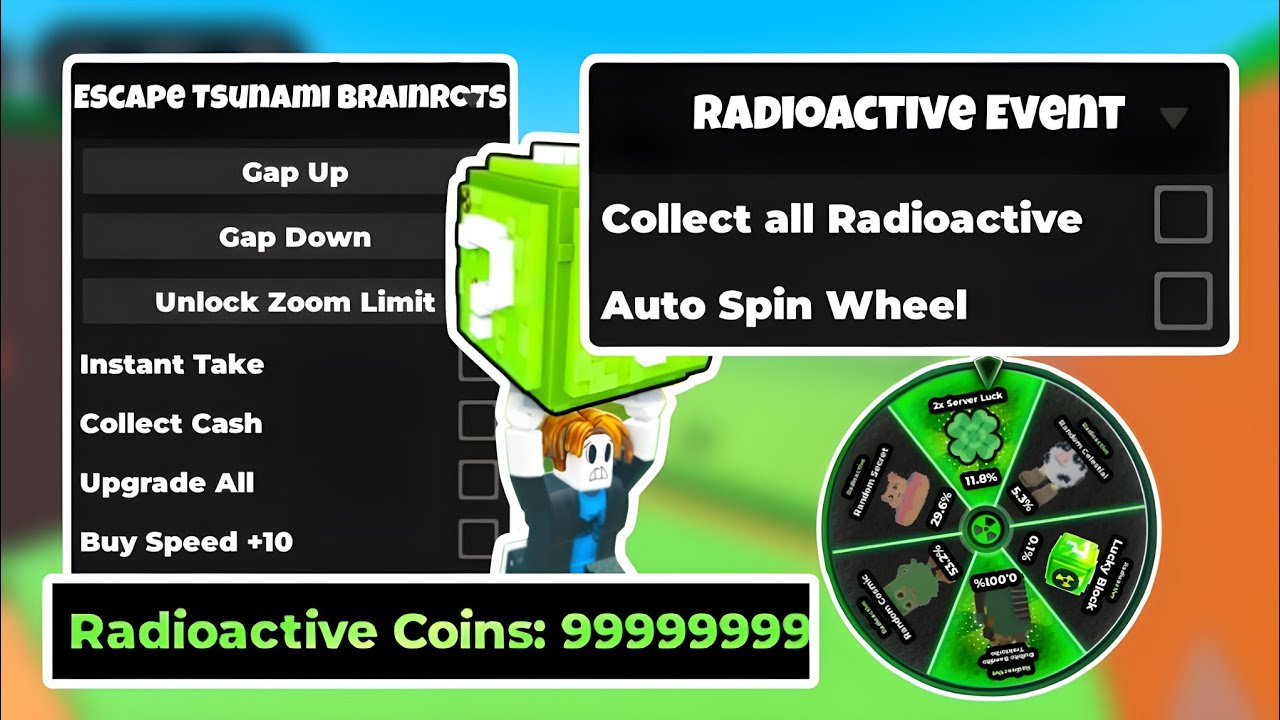 [NEW] ESCAPE TSUNAMI FOR BRAINROT SCRIPT AUTO RADIOACTIVE + AUTO SPIN | INSTANT COINS PASTEBIN