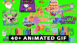 Celebrate with Joy: Happy Birthday Animated GIF with Green Screen