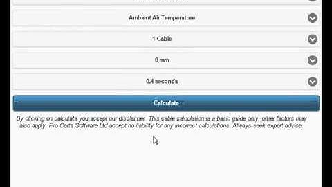 Cable Calculator BS 7671 amendment 3 2015