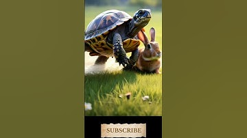 "turtle runs faster to reach rabbit" #turtle #running #fast #rabbit #bunny #turtoise #cute #seo