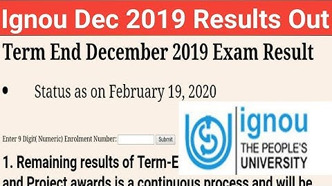 Ignou December 2019 result out I How to check ignou dec -2019 result I Ignou result dec 2019