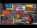 Collection of Repair Tools, Electric Drill, Electric Saw, Hammer With Wriench, Pliers, Hacksaw