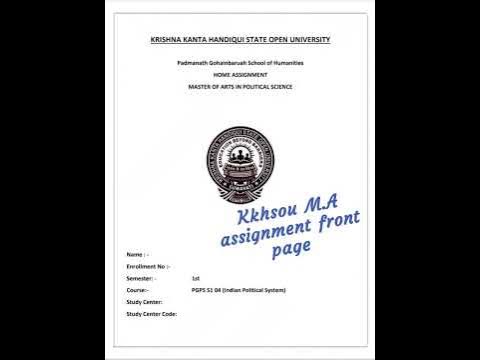 kkhsou dissertation front page