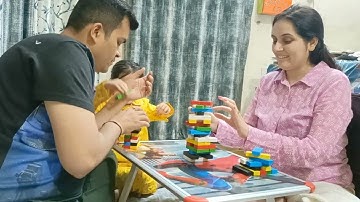 How to play Jenga/Domino Using Jenga blocks | Colored Jenga/Jenga Game Playing/Family entertainment