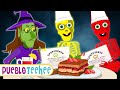 5 esqueletos cocinaban para una fiesta - Canciones infantiles graciosas | Pueblo Teehee
