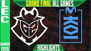 G2 vs MKOI Highlights ALL GAMES | LEC GRAND FINAL Playoffs Summer 2026 | G2 Esports vs Movistar KOI screenshot 2