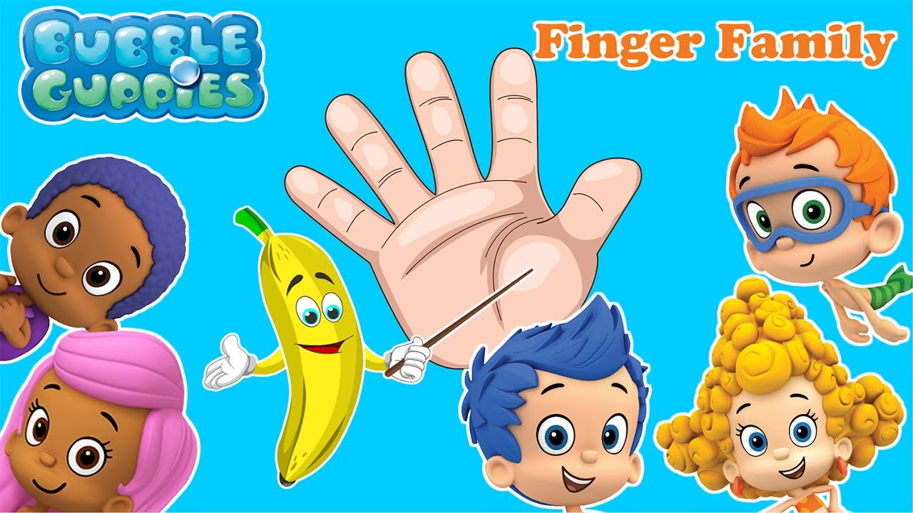 Bubble Guppies Finger Family Song - Nursery Rhymes - Learn Colors for