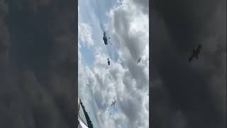 Royal Navy Merlin and Wildcat formation low pass