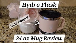 Reviewing the 24 oz Mug in #trillium from #hydroflask #pink