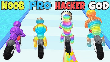 NOOB vs PRO vs HACKER vs GOD in Rope Man Run (NEW) - All Levels Gameplay, MAX LEVEL