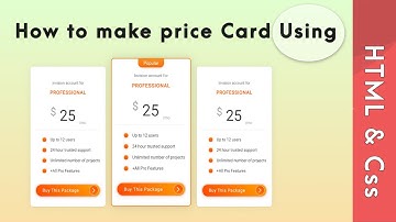 How to create pricing table Using Only HTML & CSS (1/4)