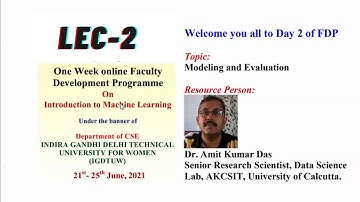 FDP Research Methodology | Machine learning algorithms Tutorials | Modeling and Evaluation