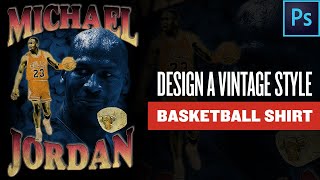 How To Design VINTAGE SPORTS T-Shirts (Full PHOTOSHOP Tutorial) 90s Bootleg Bulls Vibe screenshot 3