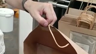 Ounuo Big Gusset 260mm|Spain Customer Factory A460 Twisted Handle Paper Bag Machine Square Bottom