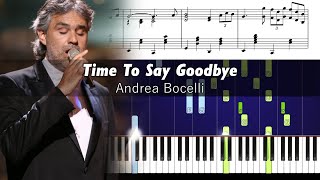 Andrea Bocelli - Time To Say Goodbye - Piano Tutorial with Sheet Music