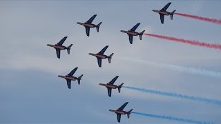 The world's oldest aerobatics team, patrouille de france grace skies
above rancho cordova for a 1-day special california capital airshow
2017. it has...