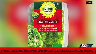FDA recalls select Bright Farms salad kits and baby spinach due to potential listeria contamination