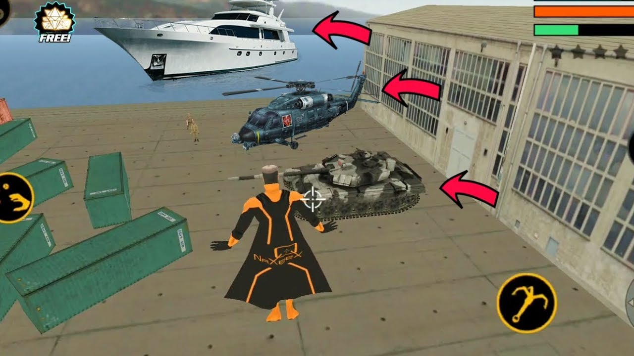 Naxeex Superhero (US Army Base Secret Location on Helicopter & Tank & Water Ship) - Tank into Water
