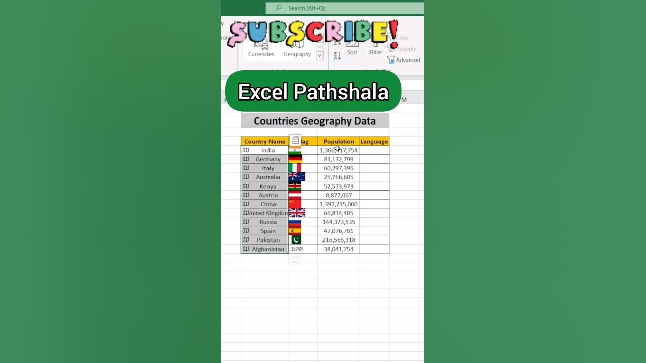 How To Get Countries Geography Data In Excel YouTube