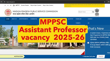 MPPSC Assistant Professor Recruitment 2025 | Computer Science | Notification PDF, & Details