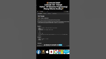 🔥Leetcode Daily!! Leetcode 120 - Triangle - Python - (DP)Dynamic Programming #faang #shorts #coding🏆