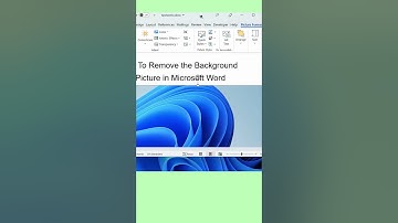 How To Remove Background of a Picture In Microsoft Word