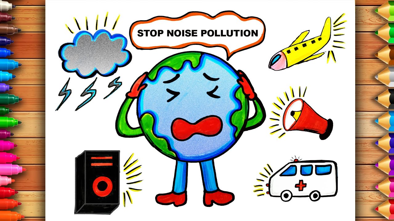 Stop Noise Pollution Drawing | Noise Pollution Poster | National ...