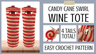 How to Crochet  a Candy Cane Swirl Wine Koozie