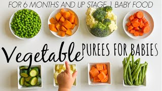 8 VEGETABLE PUREE  for babies 6 months and up