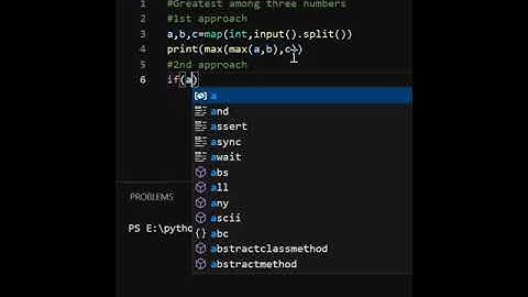 Greatest among three numbers #python #shorts #coding