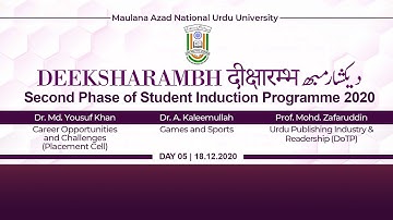 Deeksharambh | Student Induction Programme 2020 | Second Phase | Day-5 | MANUU
