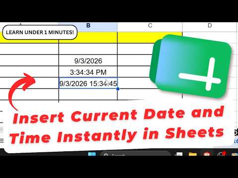 How To Insert Current Date and Time Instantly in Google Sheets (Shorcut)