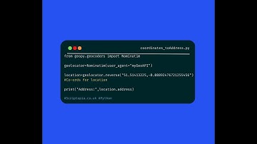Python Geopy - Get address using latitude and longitude
