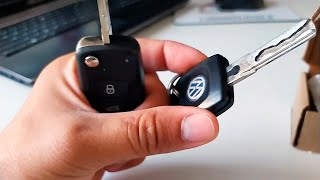 Замена обычного ключа на выкидной радио ключ с ДУ на VW, Skoda, Audi, Seat.