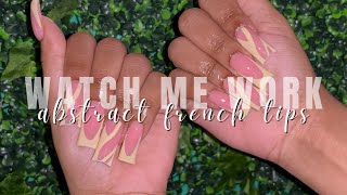 spring duck nails  | abstract french tip tutorial | how to shape duck nails
