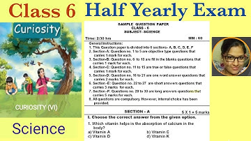 Class 6 Science | Half Yearly Exam | Sample  Paper with Solutions | 2025-2026 | NCERT 
