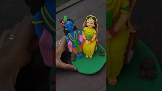 Radha Krishna ji idol making with super clay 🦚 Radha Krishna 🙏🏻 #shorts #radhakrishna #radha