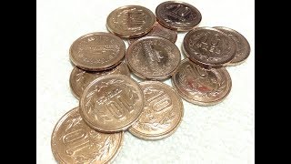 10円玉の旅　ピカピカに磨いてみました　 journey of coins