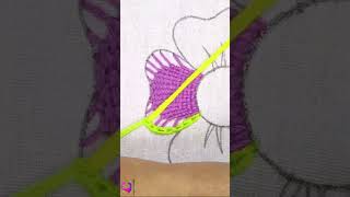 💚 Flower border embroidery tutorial! #shorts #embroidery #viral #satisfying #trending #cute #diy