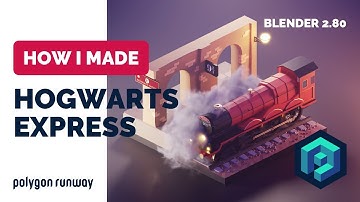 Hogwarts Express in Blender 2.8 - Low Poly 3D Modeling Timelapse Tutorial