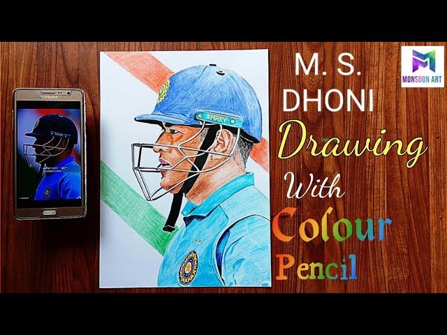 Somesh RASAL - Ms dhoni colour pencil SKETCH | Facebook