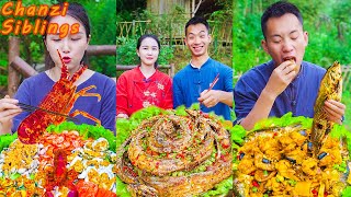 Natural Food Outdoor Cooking | Chinese Mukbang Eating Challenge | Monkfish Seafood Hairtail Recipes