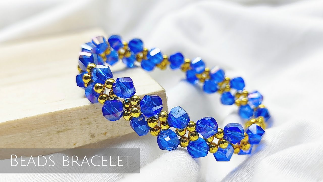 DIY beads bracelet/ beautifull rondelle crystal & Pearl bracelet tutorial easy