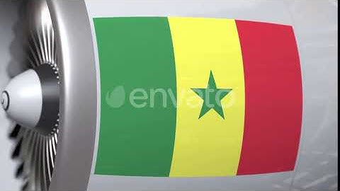 Airplane Turbine with Flag of Senegal | Motion Graphics - Envato elements