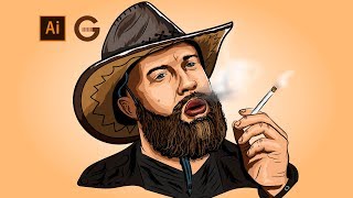 Illustrator  | Beard Cowboy Ilustración | Beard Cowboy Illustration